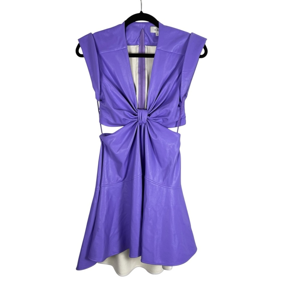 A.L.C. Womens Lexi Coated Cut Out Minidress Bellflower Lavender Sz 0 - Picture 2 of 8